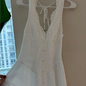 White Halter Midi Dress